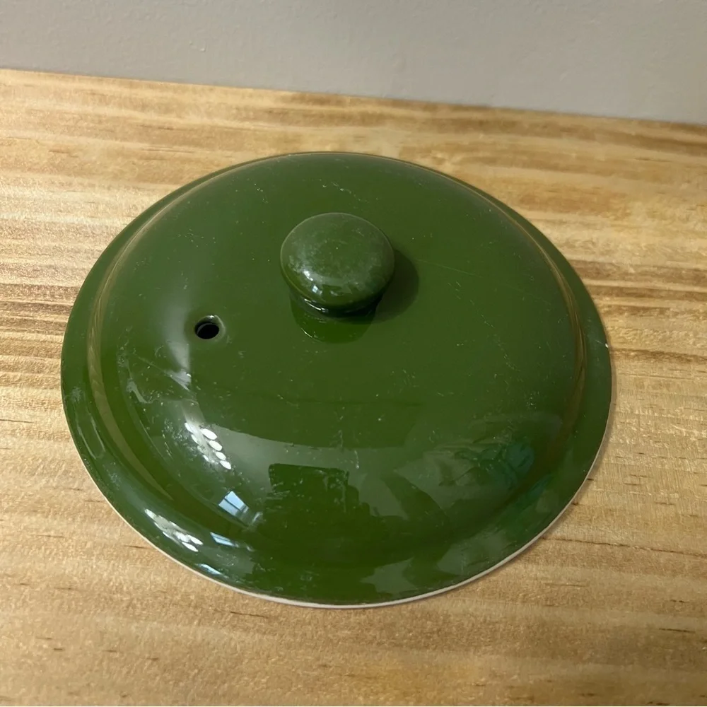 Vintage Hall China 66 Individual Casserole Dish with Lid in Green 6”